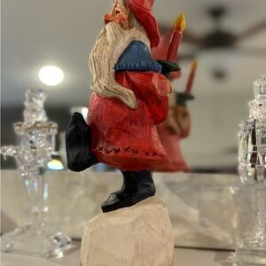 Festive Santa Figurine in Red and Blue